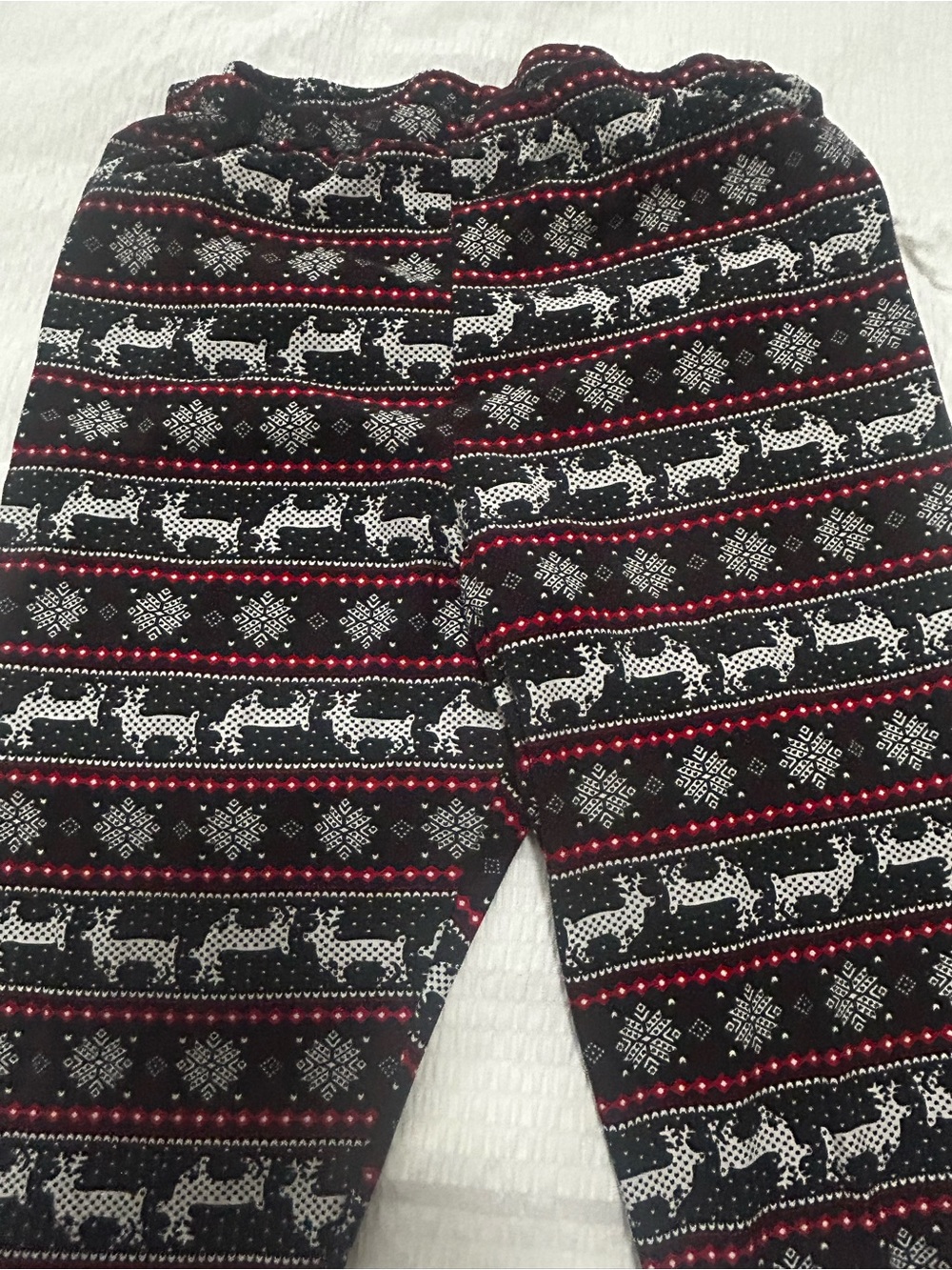 Cozy Black Reindeer Print Stretch Leggings